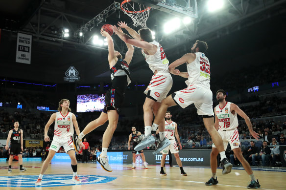 Jock Landale received the Larry Sengstock medal as finals MVP.