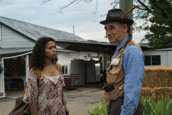 Taylor Russell with Mark Rylance, who sometimes wondered if he should be in Bones and All.