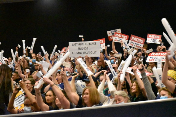 WA nurses at the Australian Nursing Federation meeting at Perth Convention Centre last month.