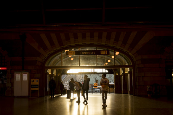 The woman caught the train from Minto to Central, before catching light rail services to Darling Harbour.