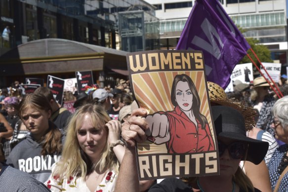 The March 4 Justice rally in Perth on Sunday.