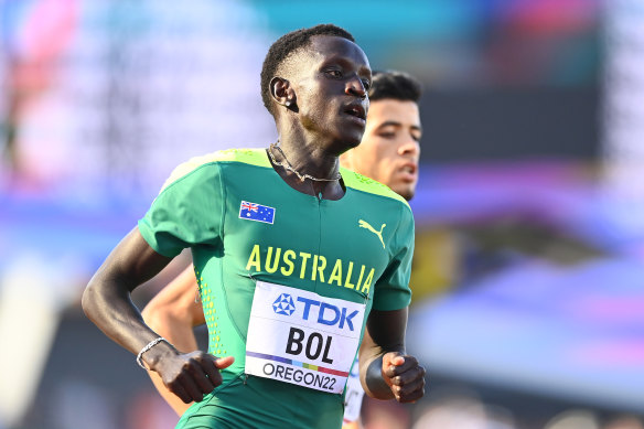 Peter Bol finished seventh in the 800m final at the world championships.