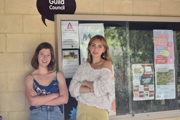 Murdoch university students who formed the New Vision for Guild party, Tess Mann and Lily Bourgeois.