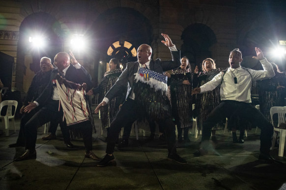 An impromptu performance of the Haka.