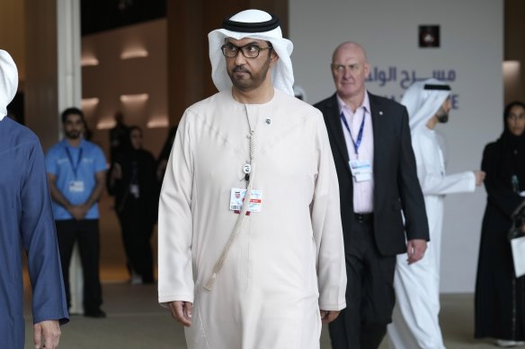 Under pressure … COP 28 host and Abu Dhabi National Oil Company boss Sultan al-Jaber.