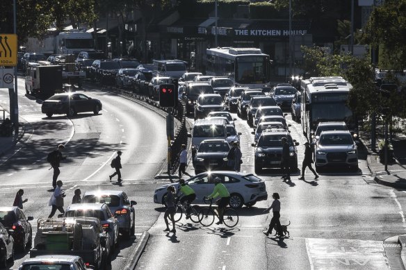 Peak hour traffic on Military Road, the seventh busiest road corridor in the state with about 69,500 vehicles and 34,000 bus passengers every day.