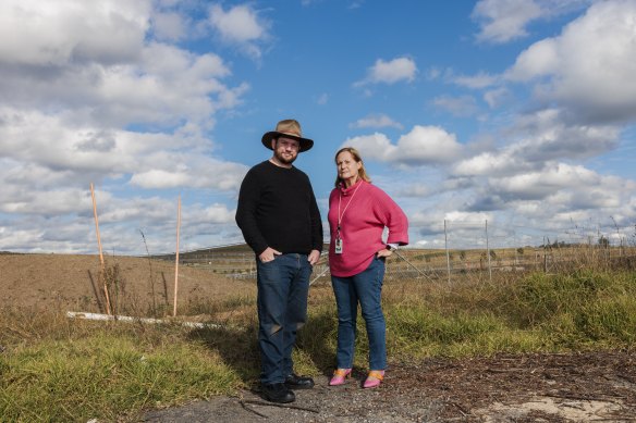 Wollondilly Shire Mayor Matt Gould and independent MP for Wollondilly Judy Hannan
 at Wilton.