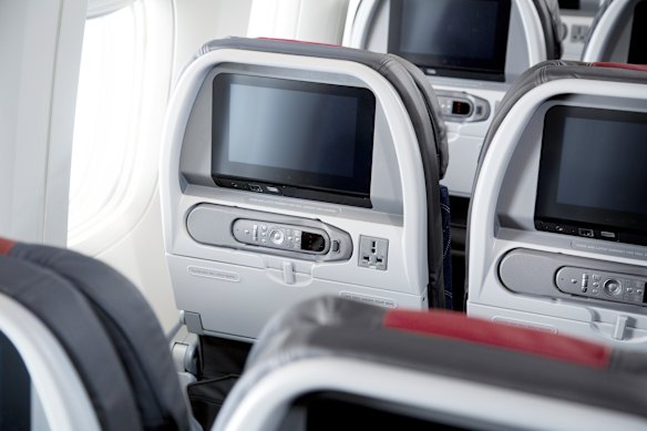 Inside the economy cabin.