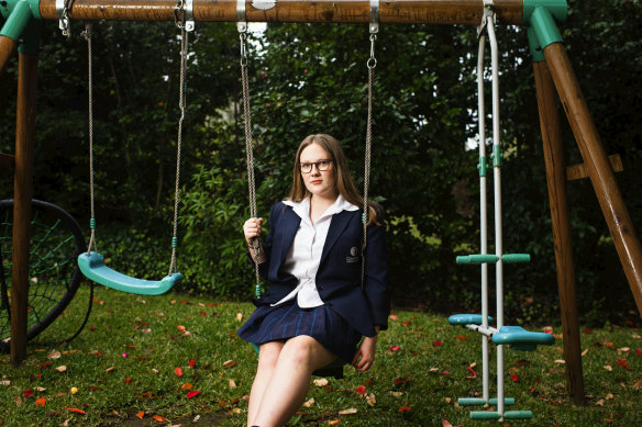 Student Emily Jones at home in Wahroonga.