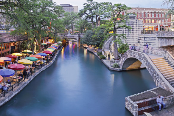 The San Antonio Riverwalk, Texas.