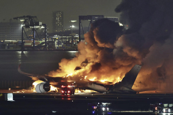 The stricken Airbus A350 burned on the runway for more than six hours.