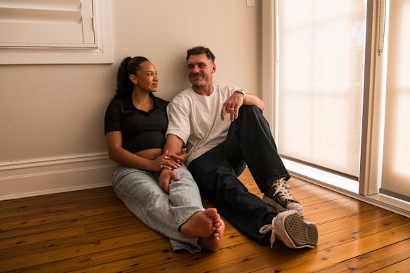 Angus Crichton takes time out with his wife, Chloe, ahead of his 200th NRL game on Friday night.