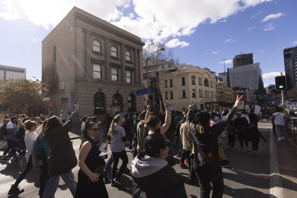 Thousands of people took to the streets in Sydney to protest lockdown restrictions.