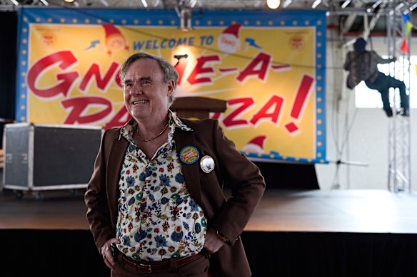 Fresh from the final season of Colin From Accounts, Darren Gilshenan stars as a clueless mayor in Gnomes.