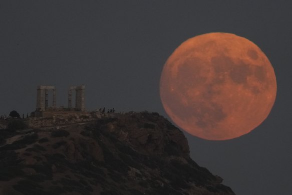 The moon, as seen over Greece.