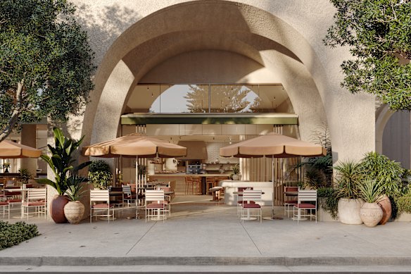 Outdoor dining area.
