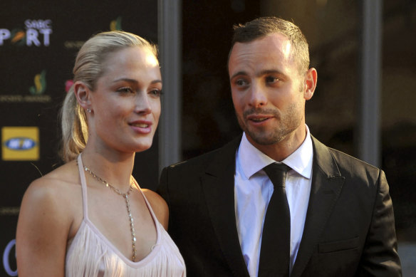 Reeva Steenkamp and Oscar Pistorius in Johannesburg in 2012.