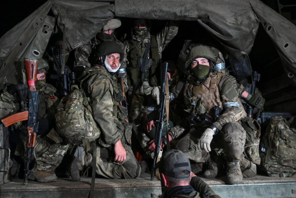 Fighters of Wagner private mercenary group pull out of the headquarters of the Southern Russian city of Rostov-on-Don.