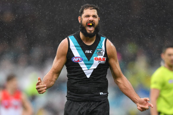 On the move? Port Adelaide ruckman Paddy Ryder.