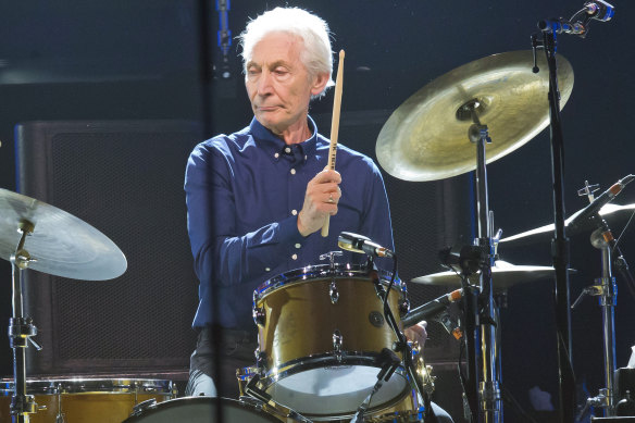 Charlie Watts performs with the Rolling Stones in Paris in 2017.