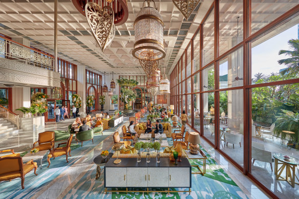 The lobby –  a calm oasis amid the Bangkok bustle.
