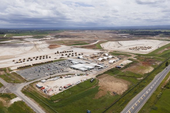 Major earthworks are under way at the site of Western Sydney Airport.