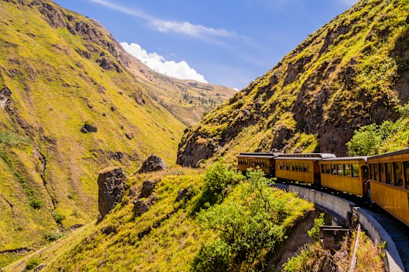 The Devil’s Nose train making it slow climb up the rock between Alsausi and Simbambe.