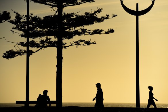 People exercising at Maroubra Beach. A party in the beachside suburb has led to 81 infections. 