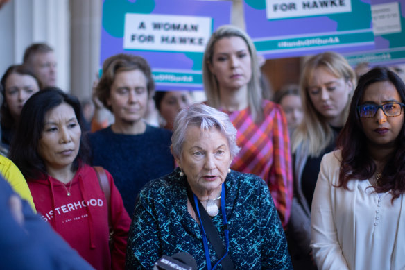 Former Victorian MP Kay Setches at Parliament House on Thursday.