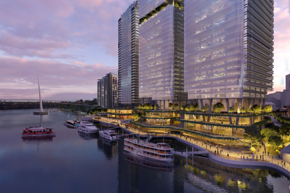 Waterfront Brisbane, a $2.1 billion Dexus project proposed for the site of Eagle Street Pier.