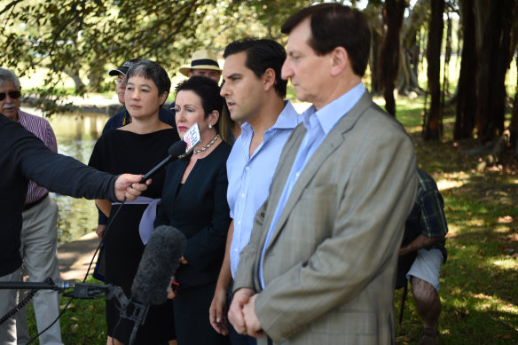 Greens MP Jenny Leong, Clover Moore, Alex Greenwich and Ron Hoening pictured in 2016.
