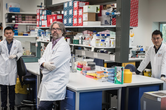 Professor Jose Polo and his team Jia Ping Tan (left) and Xiaodong Liy at Monash.  