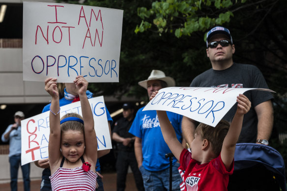 Protests against critical race theory in Virginia in June led to arrests. 