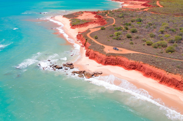 The red-ochre cliffs at James Price Point.