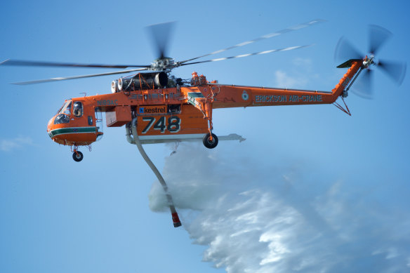 The famed firefighting helicopter Elvis, pictured in 2015, has retired from service.