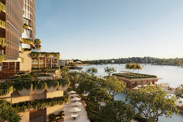 An artist’s impression of the $1.5 billion Teneriffe Banks development.