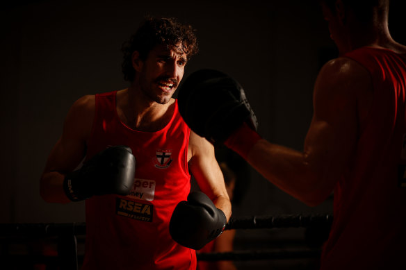 King at a recent boxing session.