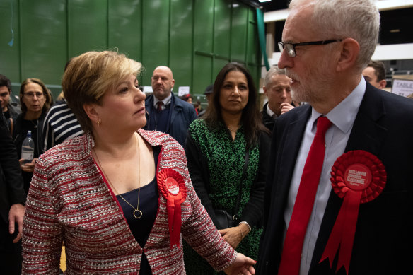 Shadow foreign secretary Emily Thornberry and Labour leader Jeremy Corbyn after the opposition's disastrous election result. 