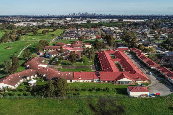 St Basil’s Homes for the Aged in Fawkner, where 50 people died in Australia’s worst COVID-19 outbreak.