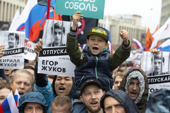 Russia has demanded YouTube stop showing ads promoting the protests.