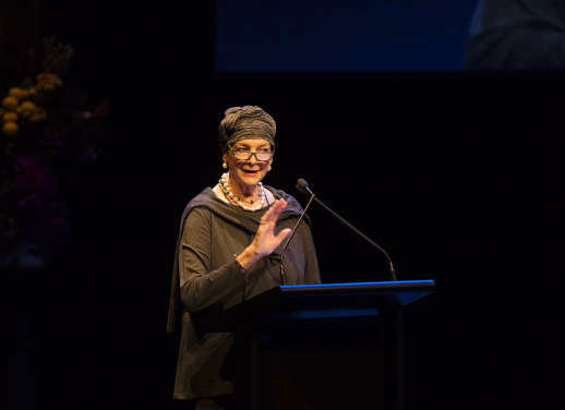 Maggie Tabberer at the Stuart Wagstaff Memorial at the MLC Centre in Sydney, 2015.