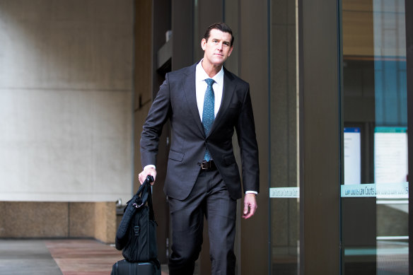 Ben Roberts-Smith outside the Federal Court earlier this month.