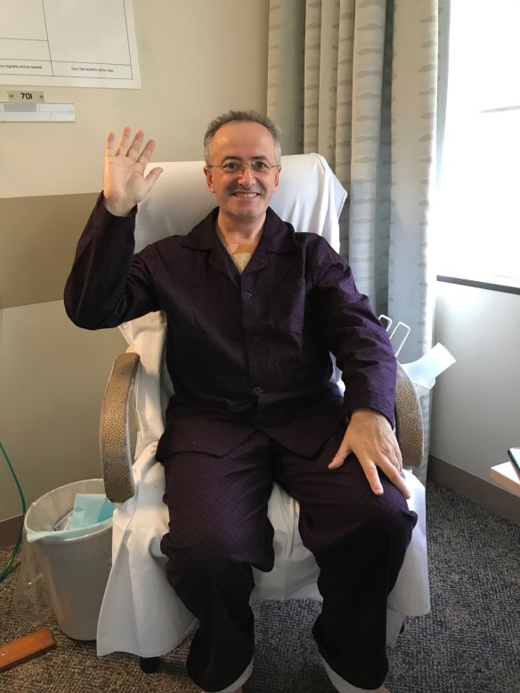 Andrew Denton in recovery after his heart operation.