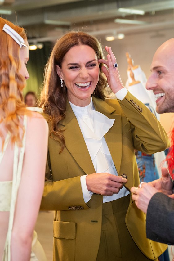The olive-green Victoria Beckham suit Catherine chose for the Queen Elizabeth II Award for British Design became one of her standout looks of the year.