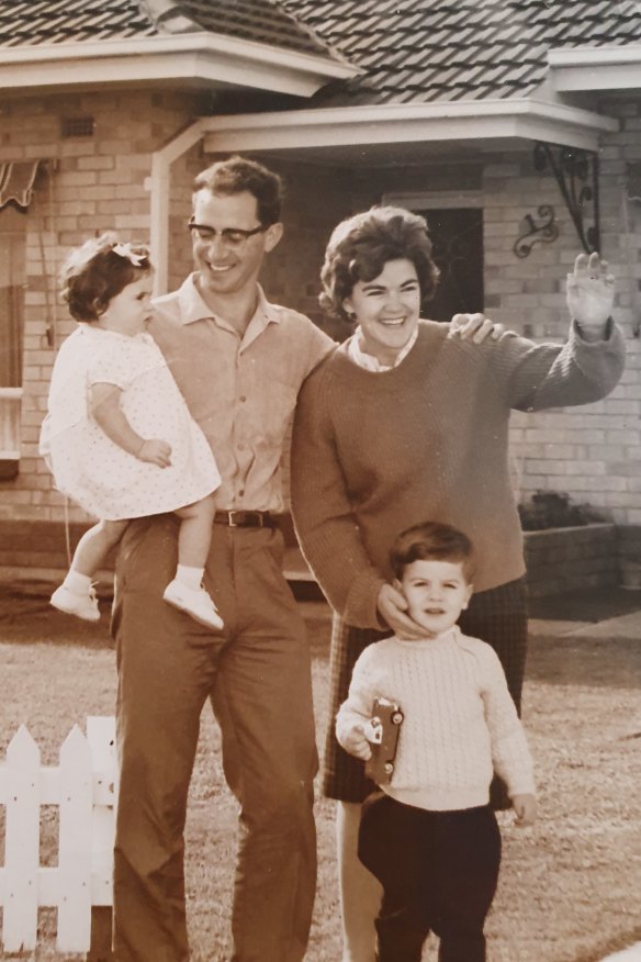 A young Shaun Micallef with his parents Fred and Judy and sister Tracee. 