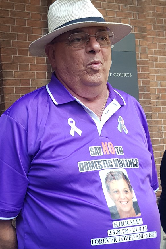 Kirralee Paepaerei's stepfather Godwin D'Ugo wore a shirt in memory of his stepdaughter at her killer's sentence hearing.
