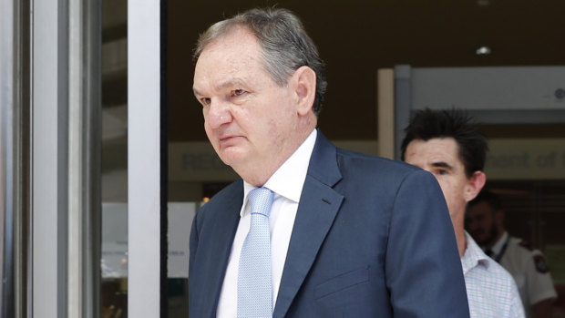 Former Ipswich mayor Paul Pisasale leaves the Magistrates court on Tuesday, November 7, 2017. Pisasale has faced court on six more charges stemming from a corruption watchdog investigation.