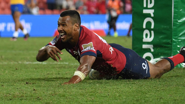 Bright spark: Aidan Toua finishes off a stunning Reds counter-attack.