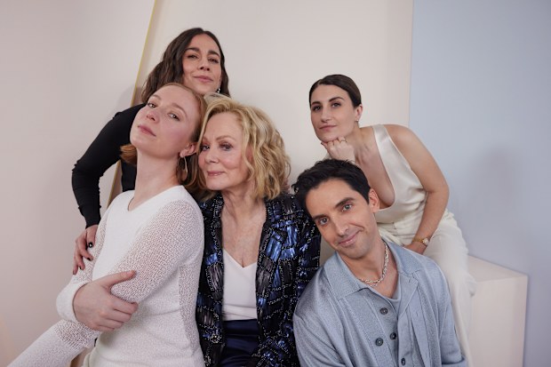 Hannah Einbinder and Jean Smart with Hacks creators Lucia Aniello, Paul W. Downs and Jen Statsky.
