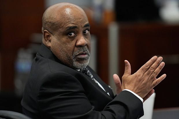 Duane Davis in court for his trial, related to the 1996 killing of rapper Tupac Shakur, at Clark County District Court Regional Justice Center in Las Vegas, Tuesday, Aug. 25, 2026. (AP Photo/John Locher, Pool)